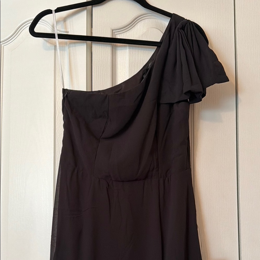 Lulus Elegant One-Shoulder Black Women's Evening Dress